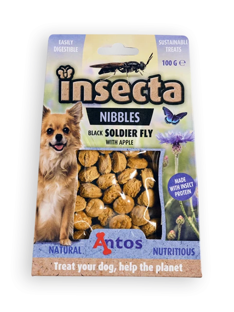 Insecta Nibbles Zwarte Soldatenvlieg & Appel 100 gr