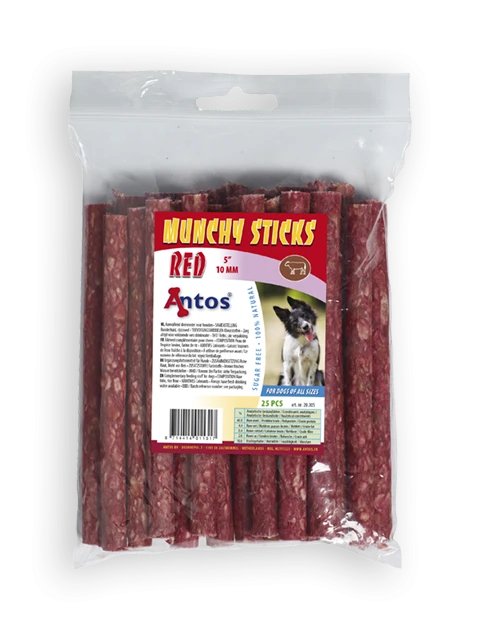 Munchy Sticks 5" 10 mm Rood 25 stuks