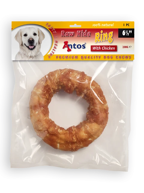 Raw Hide White + Chicken Ring 6½" 1 stuk