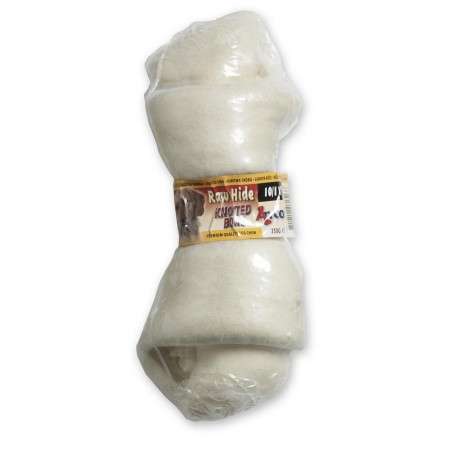 Raw Hide White Knotted Bone 10/11"